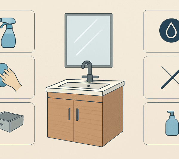 نگهداری و نظافت روشویی کابینتی